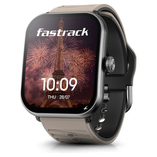 Fastrack MYND - 4.9 cm AMOLED Display, AI Watchface, Offline Voice Commands, AI Chat, BT Calling IP68 Smartwatch