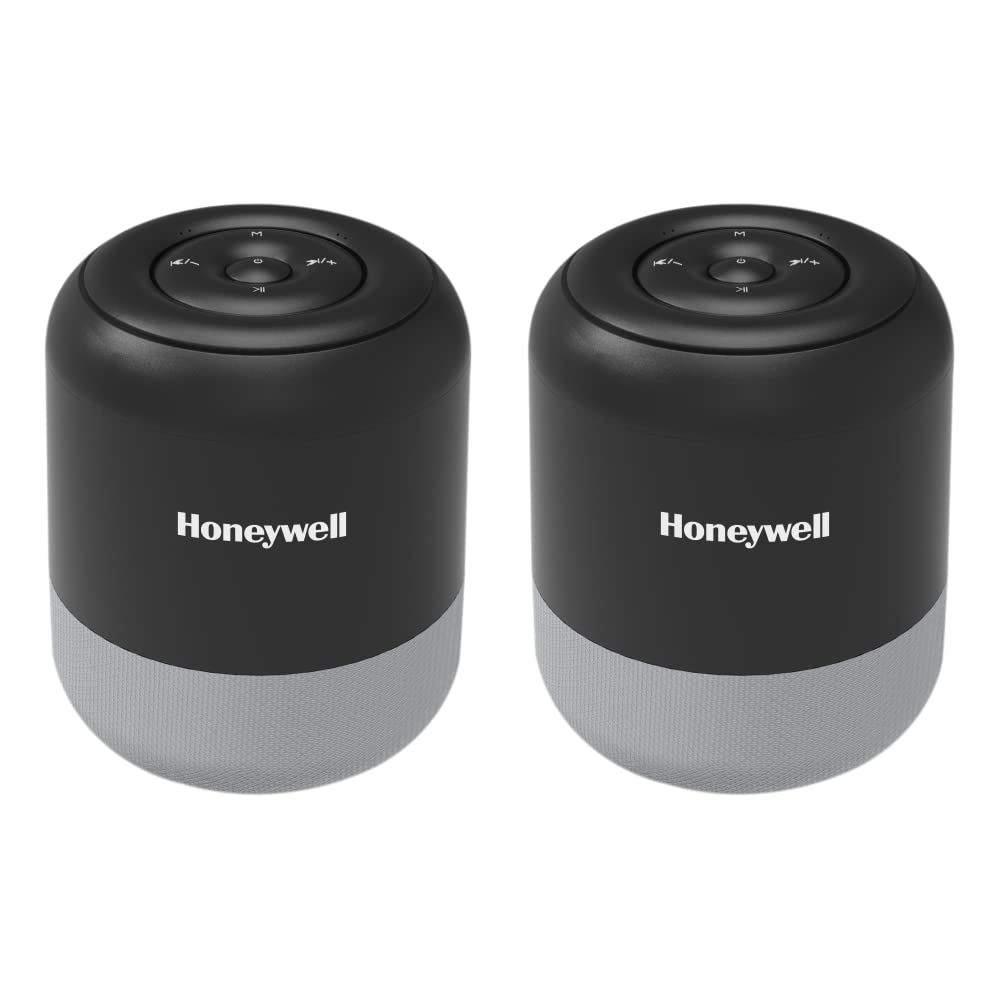 Honeywell Trueno U100 Wireless Duo Bluetooth V5.0 Speaker 5Wx2, 12Hrs Playtime per Speaker, Advanced 52mm Drivers, IPX4, TWS Feature, Premium Stereo Sound, Multi Compatibility Mode (Grey)