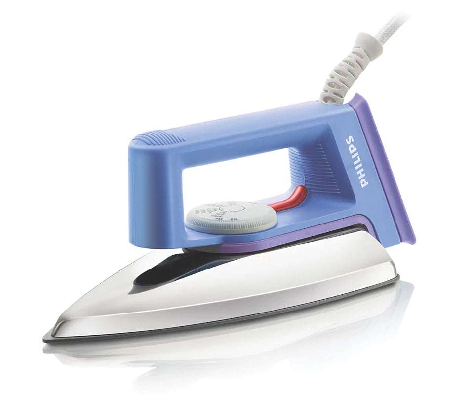 Philips HD1182 Dry Iron – 1000W Power- Teflon Coated Soleplate- Precision Heating- Lightweight Design- and Ergonomic Grip