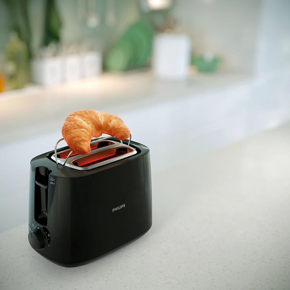 Philips Daily Collection HD2583/90 600 Watt 2 in 1   Toaster and Sandwichmaker (Black)