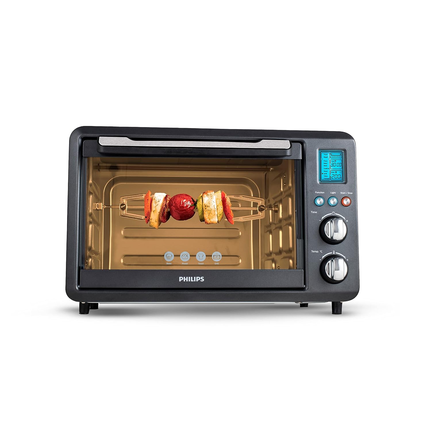 Philips HD6976/00 36 Litre Digital Oven Toaster Grill- 2000W- with Opti Temp Technology- Temperature control- Convection Mode- Chamber light and 10 preset menus- Inner Lamp- 7 level browning function