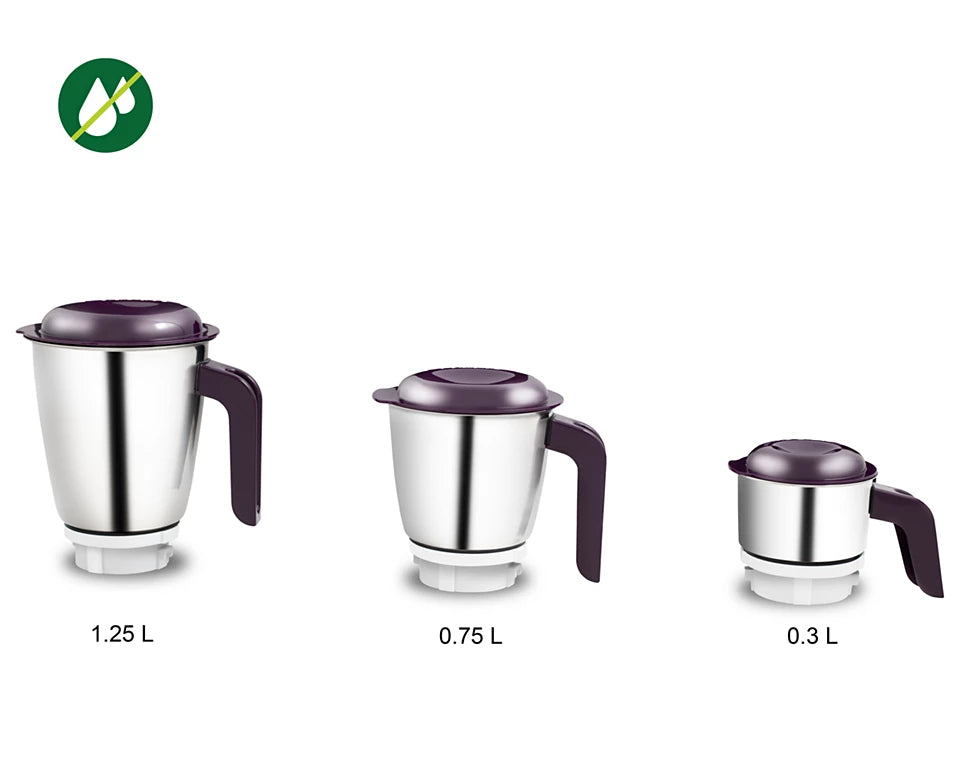 PHILIPS HL7505 500W Mixer Grinder (White and Purple)