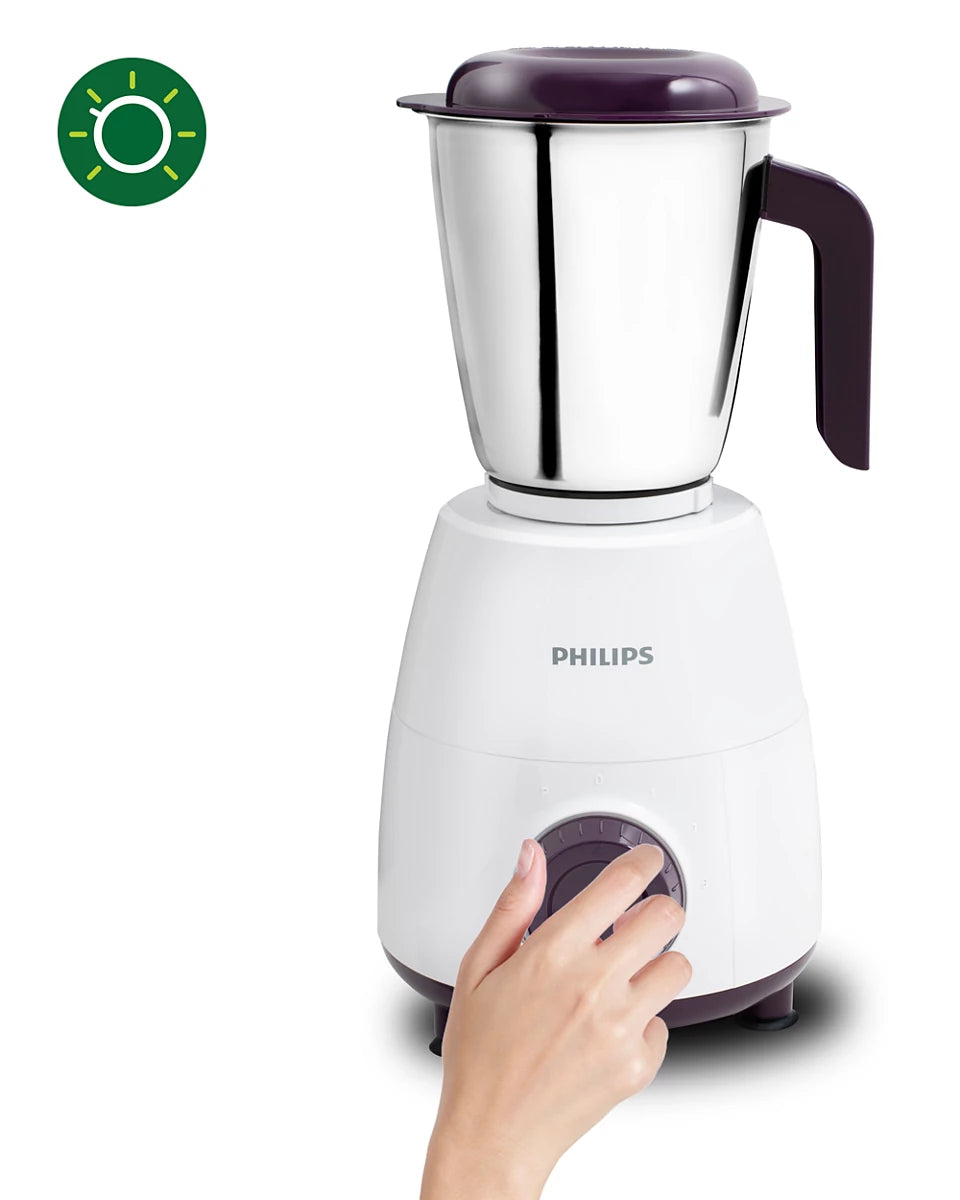 PHILIPS HL7505 500W Mixer Grinder (White and Purple)