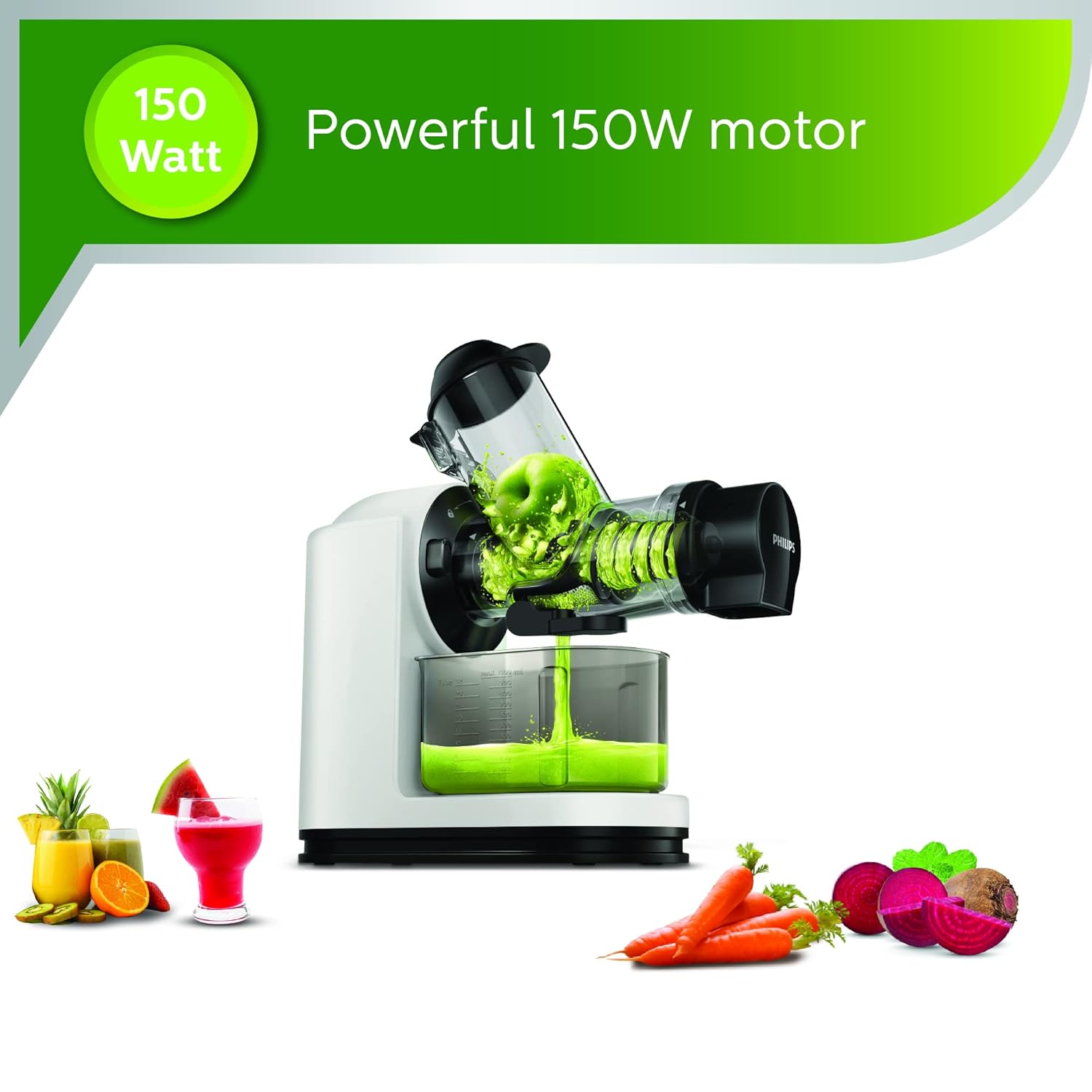 Philips Viva Collection Masticating juicer HR1887/81 XL Tube- 70 mm Quick Clean