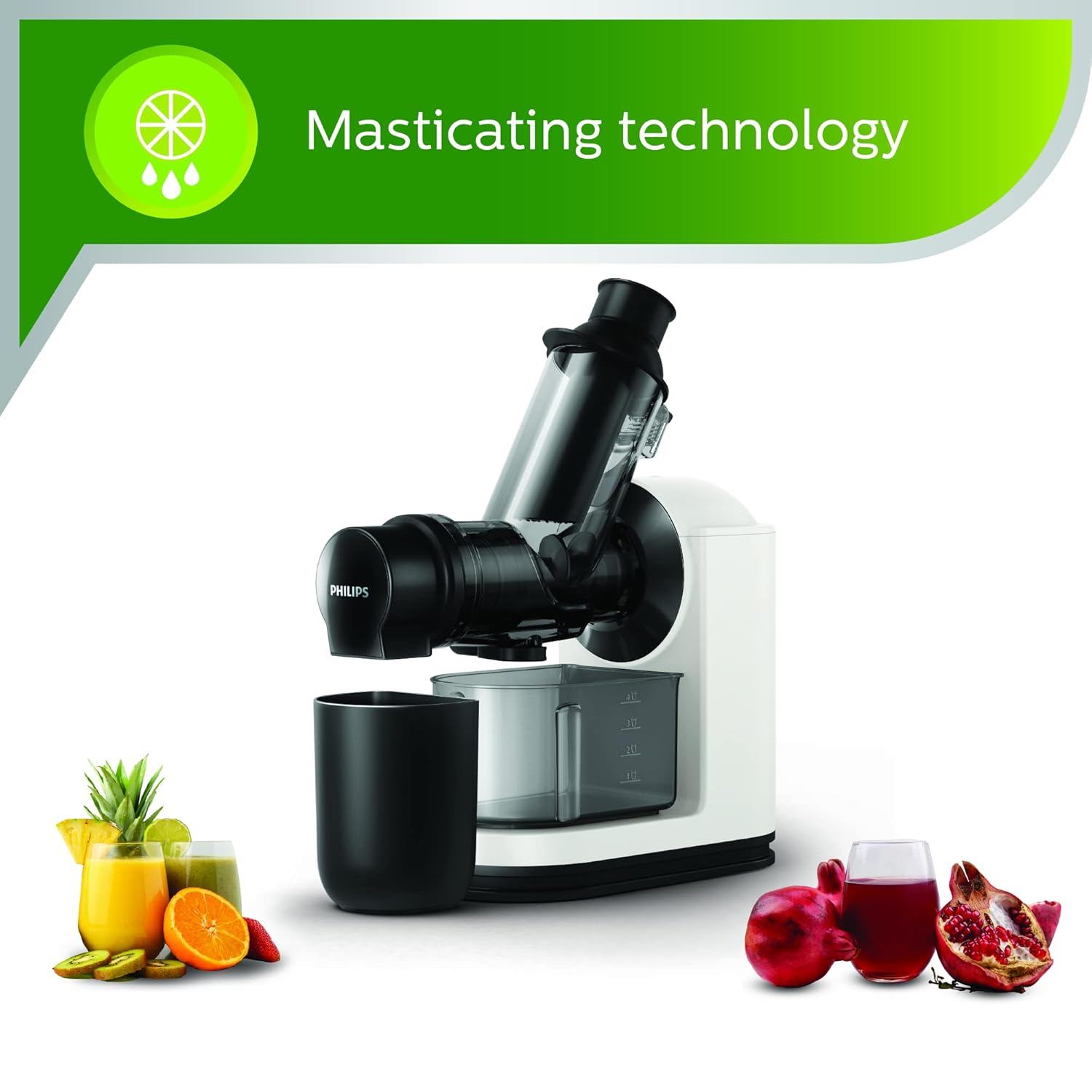 Philips Viva Collection Masticating juicer HR1887/81 XL Tube- 70 mm Quick Clean