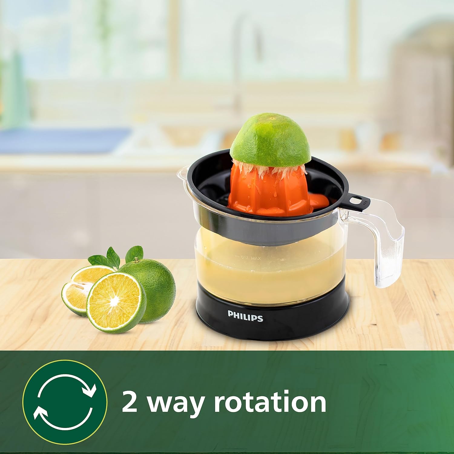 PHILIPS Citrus Press Juicer HR2788/00- Black & Transparent- Medium