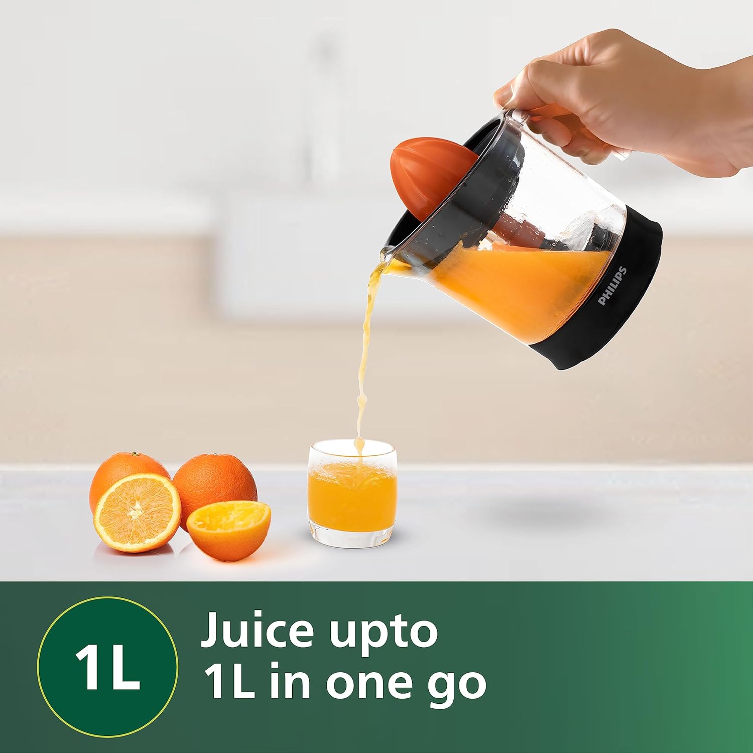 PHILIPS Citrus Press Juicer HR2799/00- Black & Transparent- Large