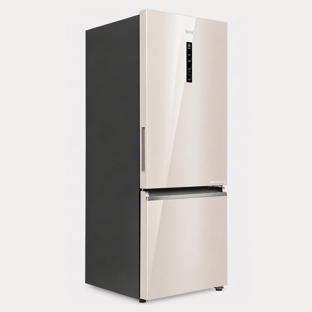Haier 355L 2 Star Beige Glass Bottom Mount Refrigerator - HRB-4052PBGA-P