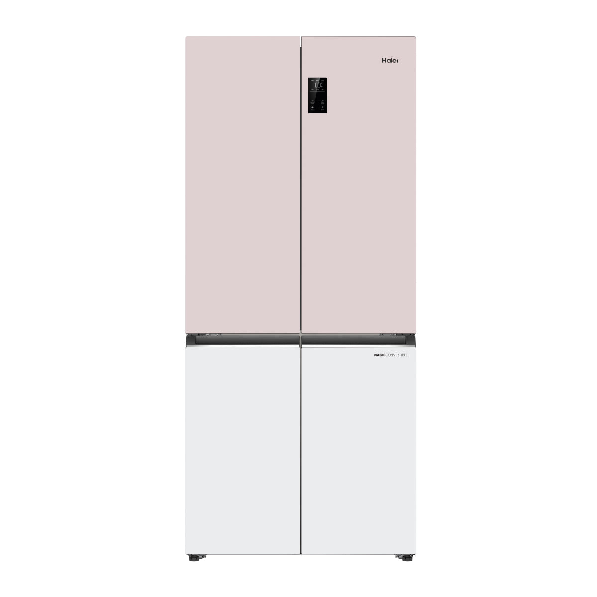 Haier Refrigerator HRB-600RW 520L 4 Door in elegant Rosette White finish, perfect for modern kitchens.