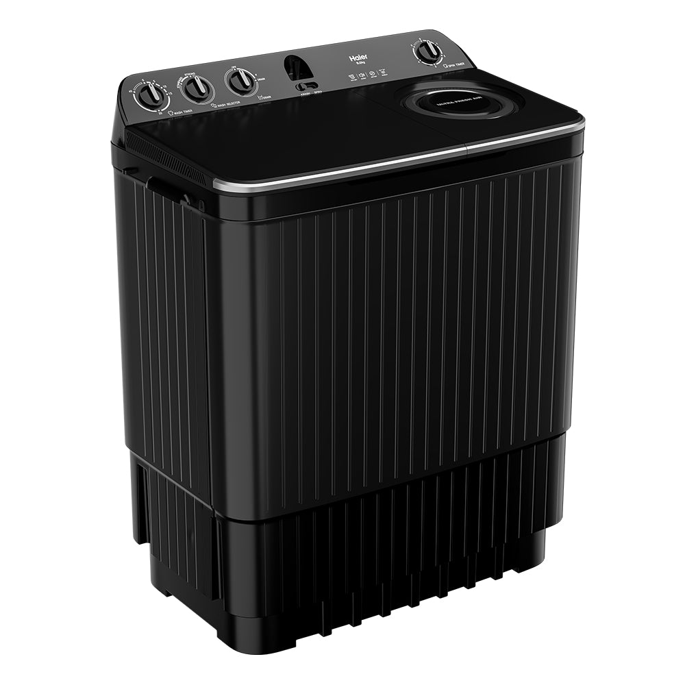 Haier 9 Kg 5 Star Semi Automatic Top Load Washing Machine HTW90-196BBK Black