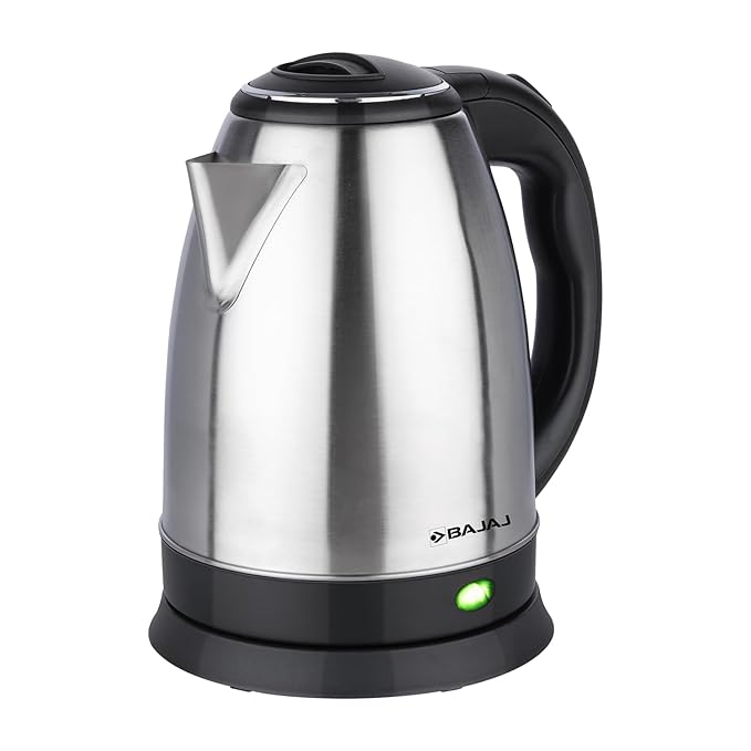 Bajaj KTX 1.8 Litre DLX Electric Kettle |1350 Watts Kettle with Stainless Steel Body | Cordless Operation | Auto Shut-off Mechanism | 2-Yr Warranty | Black