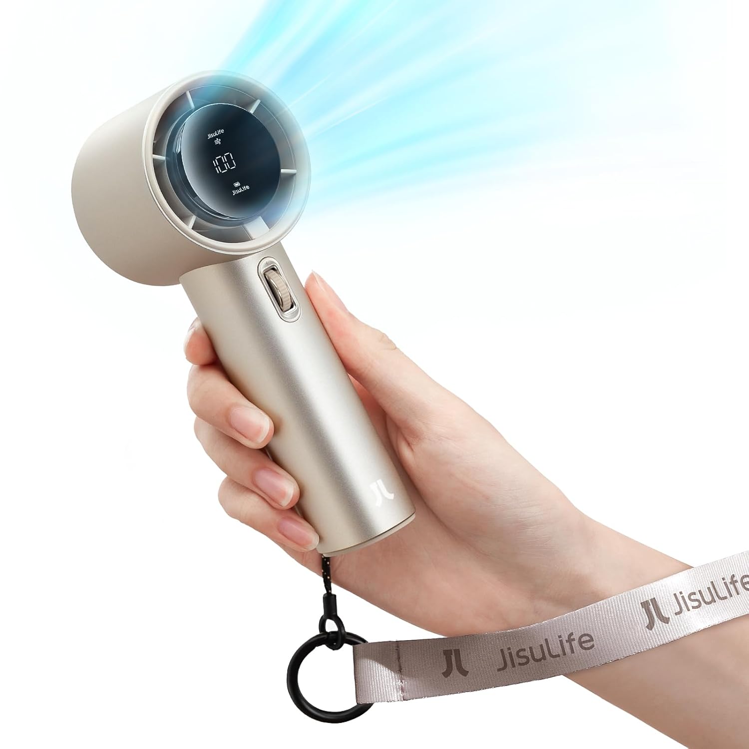 JISULIFE Pro1S Handheld Fan with Digital Display and Adjustable Speeds