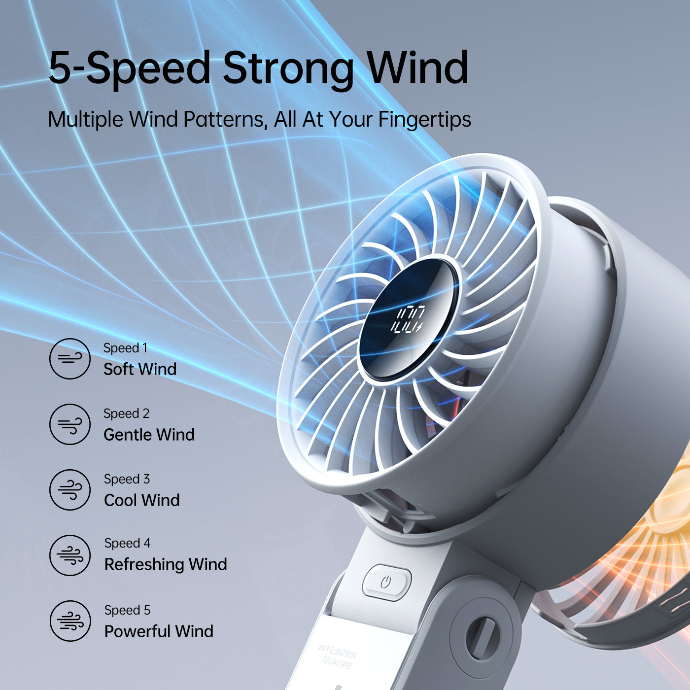 JISULIFE Life7 Handheld Fan – 3-in-1 with LED Display & Long Battery Life