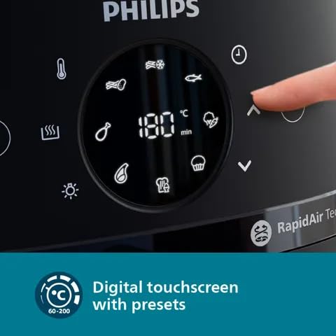 PHILIPS NA221/00 4.2L 1500 Watt Digital Air Fryer with Rapid Air Technology (Black)  NA221/00
