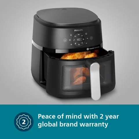PHILIPS NA221/00 4.2L 1500 Watt Digital Air Fryer with Rapid Air Technology (Black)  NA221/00