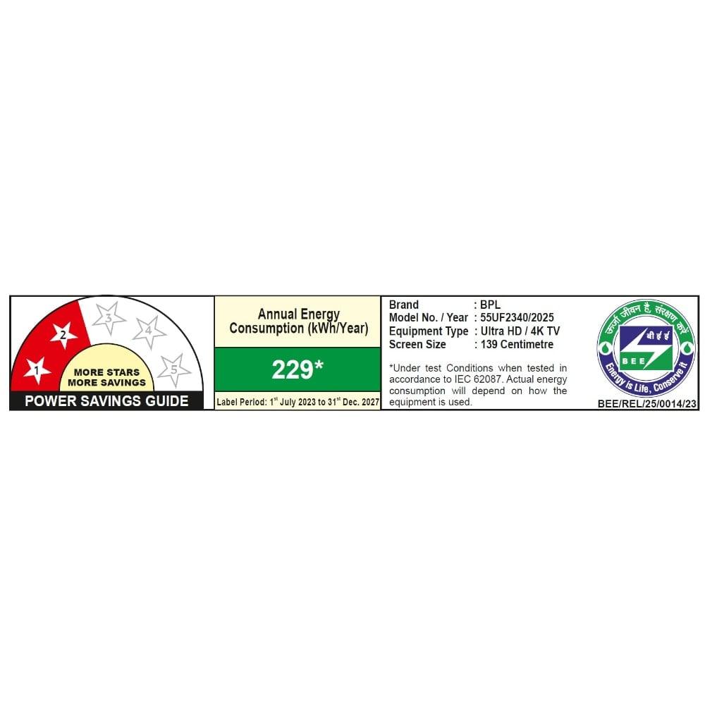 BPL 55 4K Home Theatre TV