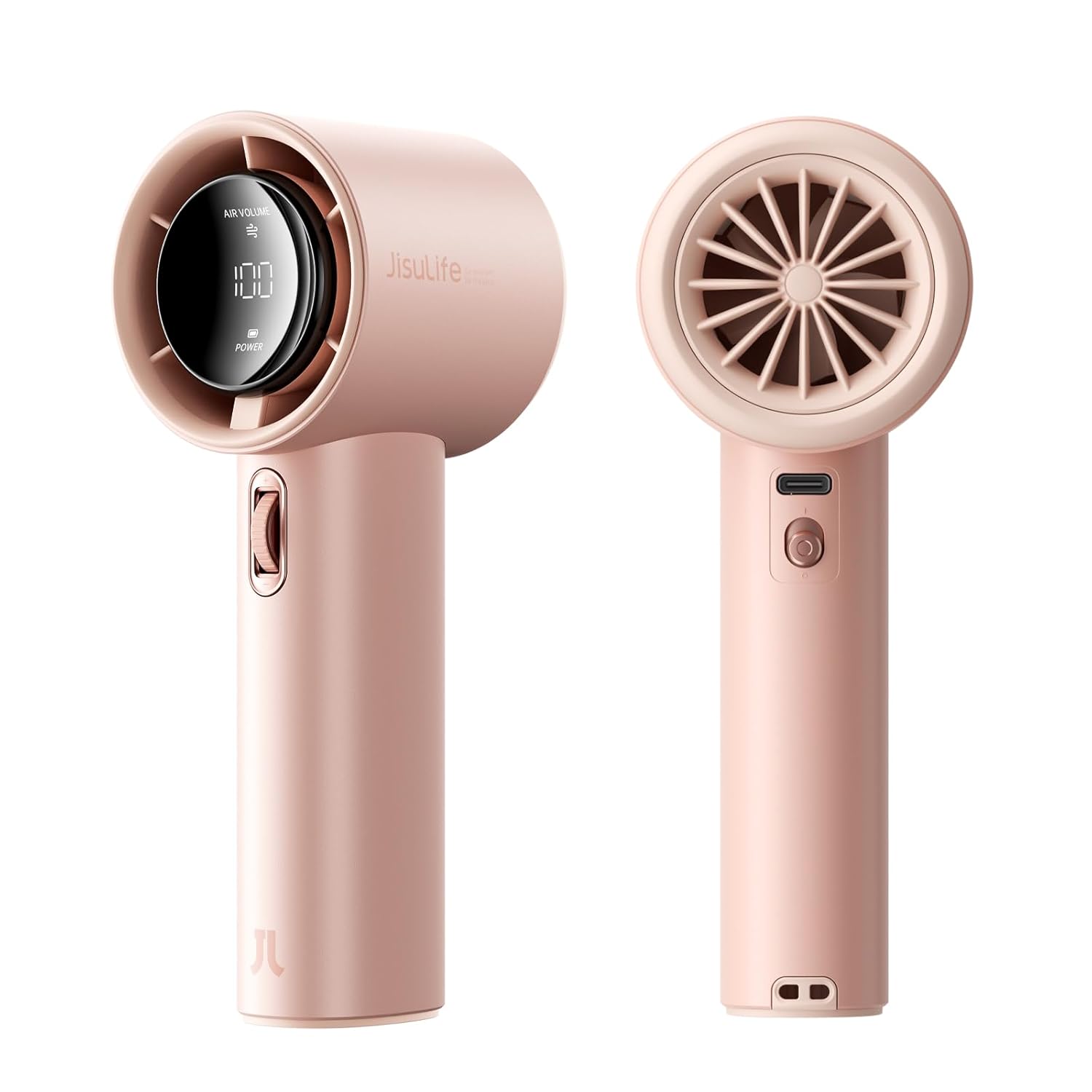 JISULIFE Handheld Fan Pro1 with Digital Display, Lanyard, 100 Speed Adjustable for Travel/Camping/Outdoor, Gift for Women/Men