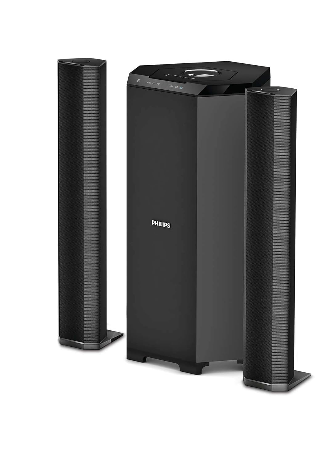 Philips Convertible Soundbar MMS8085B, 2.1 Channel with Multiple-Connectivity Option,USB in, Bluetooth Connectivity 80 Watt (Black), Superior Sound