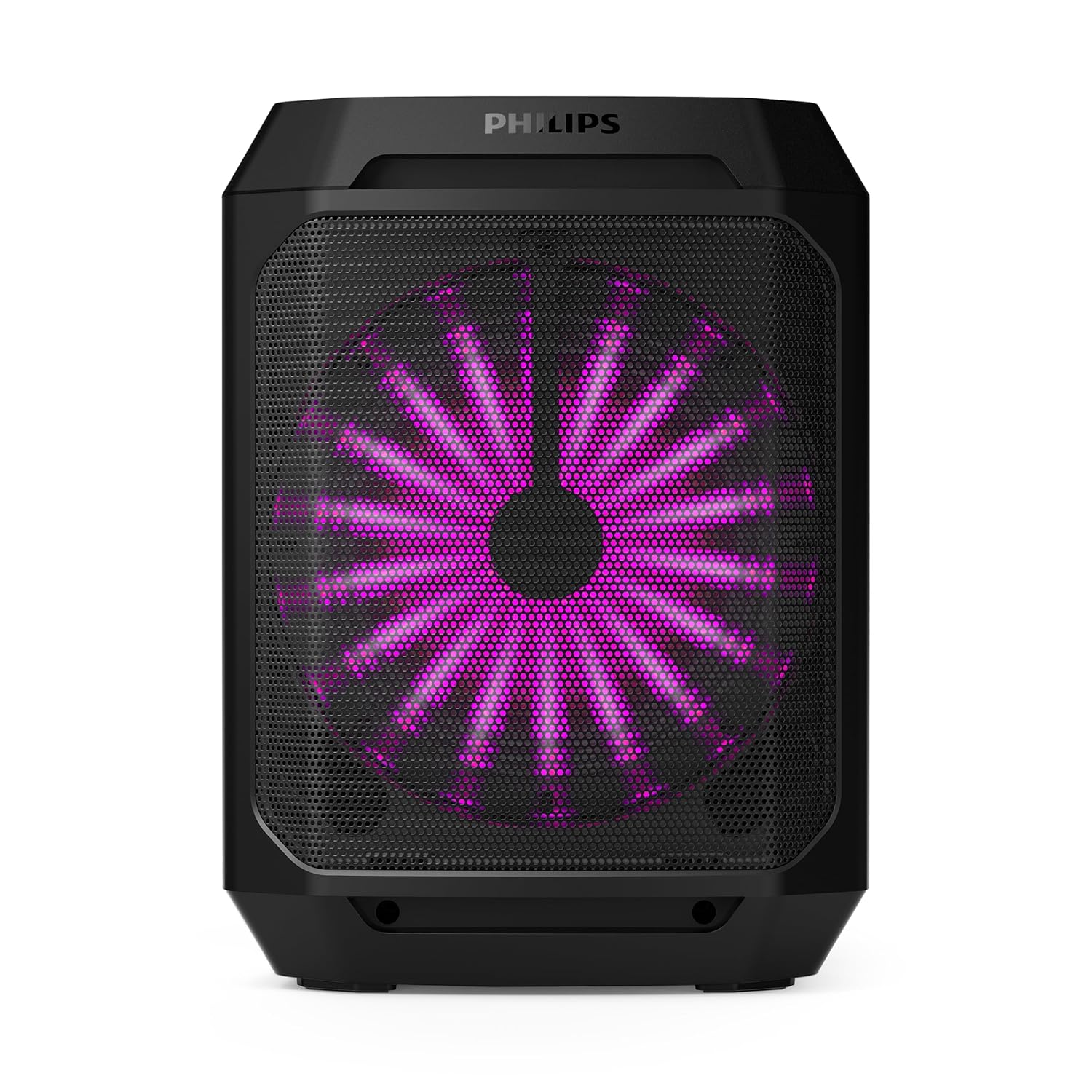 Philips TAX2208/94 30W Bluetooth Party Speaker | Dynamic Bass Boost- Mono Channel- Karaoke Mic Input- Wireless Stereo Pairing- AUX & Bluetooth- 7H Battery- USB-C- Built-in Handle (Black)