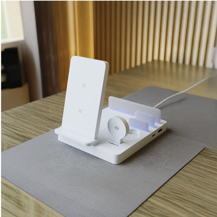 #Color_White_Wireless charging station for phone, earbuds, and smartwatch