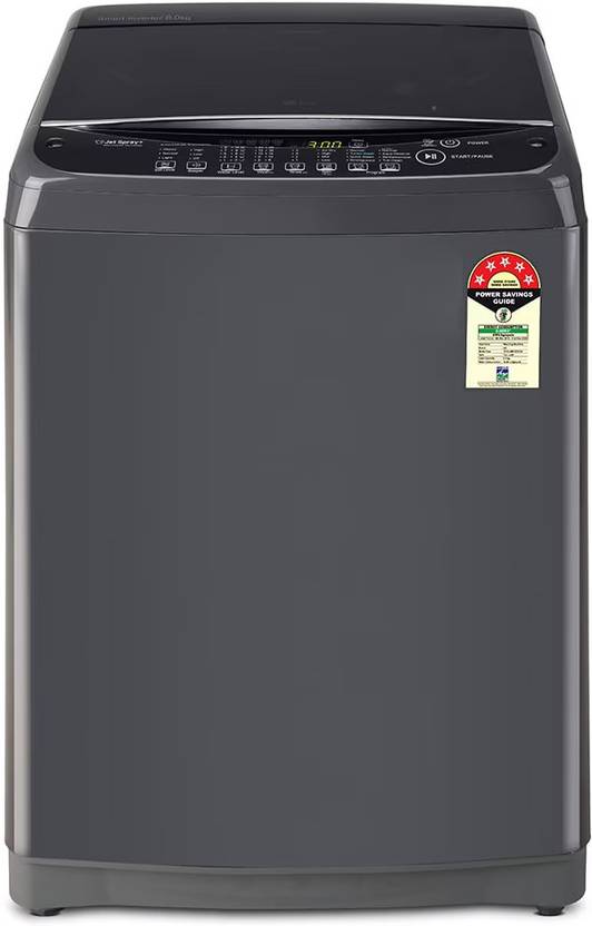 LG 8Kg Top Load Washing Machine- Smart Inverter Motor- Middle Black T80SNMB1Z
