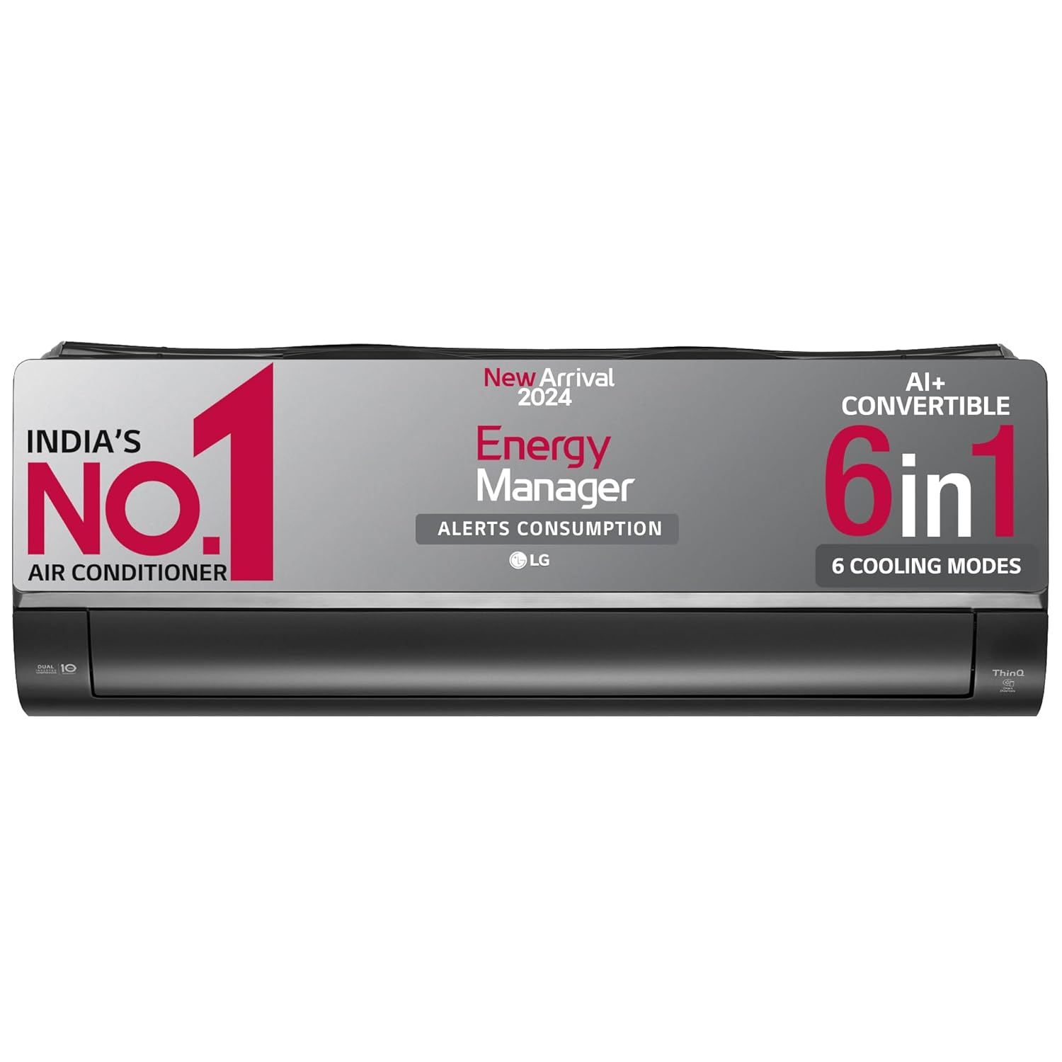 LG 1.5 Ton 5 Star- Wi-Fi- Energy Manager+- DUAL Inverter Split AC (Copper- AI+ Convertible 6-in-1- Diet Mode+- 4 Way Swing- HD Filter with Anti-Virus Protection- US-Q19MWZE- Black Mirror)