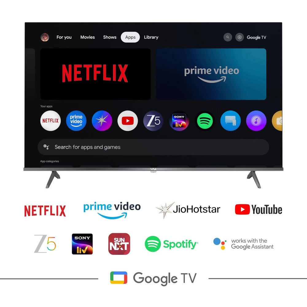 VU GloQLED 50 Inch 4K QLED Smart Google TV