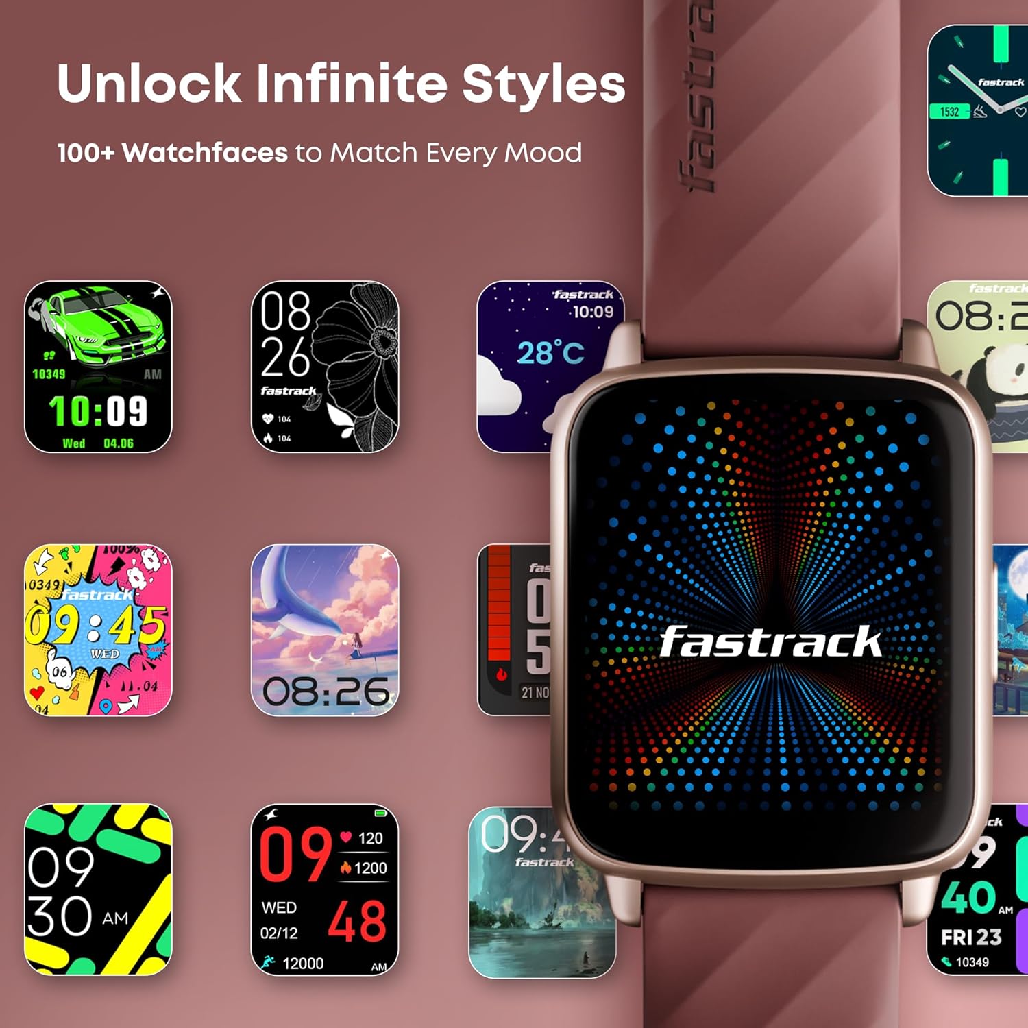 Fastrack Volt S1 Smart Watch for Man and Women Latest with 1.83" Display, Silicone Strap, BT Calling, 100+ Sports Modes, Heart Rate, SpO2, IP68, Ideal Smartwatch for Boys and Girls