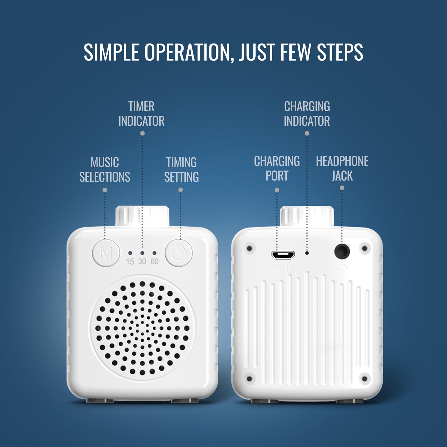Sleep by Saregama Carvaan - Portable White Noise Player with 20 Soothing Sounds for Better Sleep, Stress Relief, Relax Mind and Body| Rechargable, Auto Timer