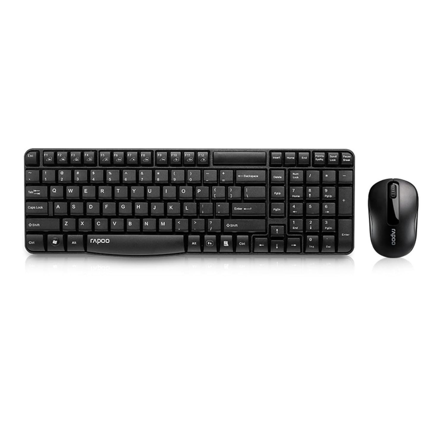 Rapoo X1800S Wireless Keyboard & Mouse Set – 2.4GHz, Spill-Resistant, 1000 DPI, Multimedia Keys