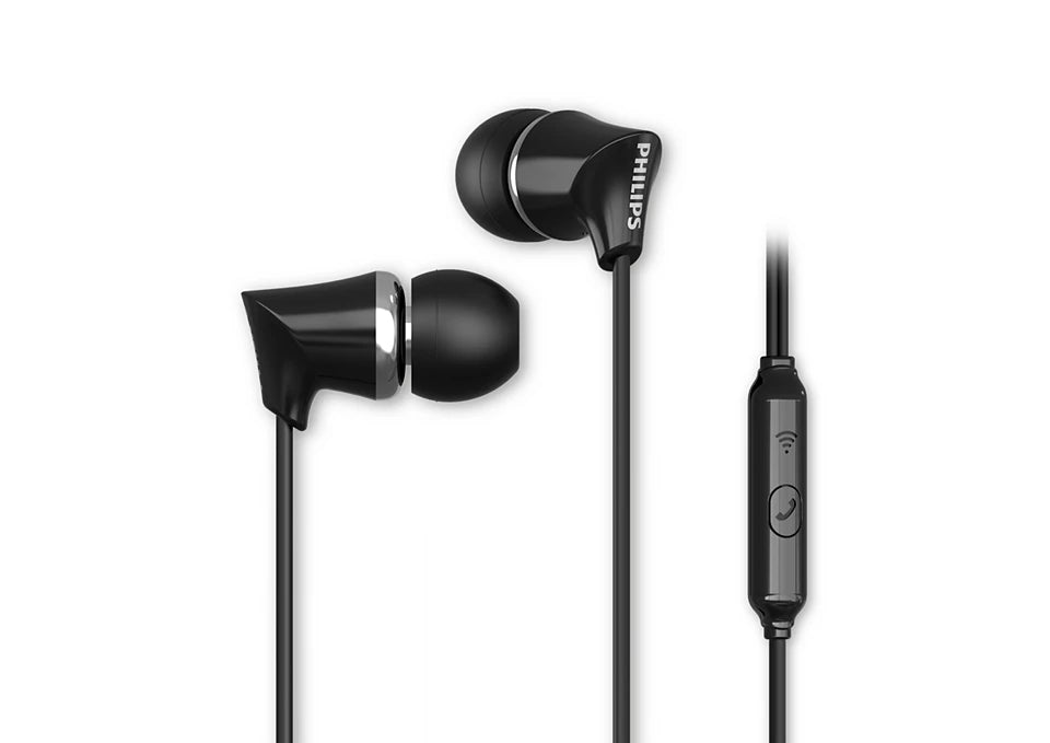 PHILIPS TAE1136BK/94 Wired  (Black, Silver, In the Ear)