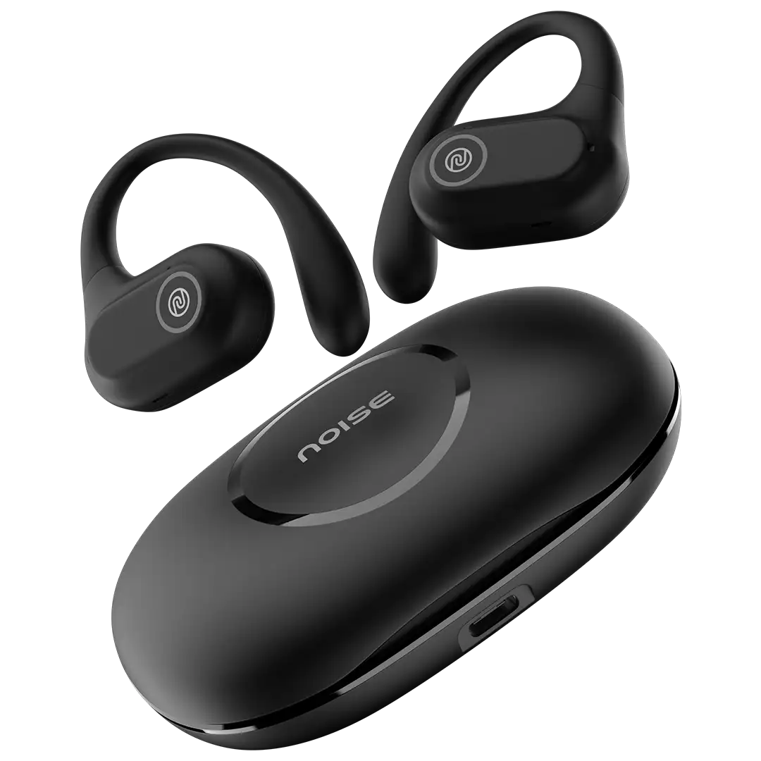 Noise Pure Pods Wireless Open Ear Earbuds with AirWave™ Technology-Up-to 80H Playtime-Quad Mic with ENC-16mm Neodymium Dynamic Driver-Detachable Pure
