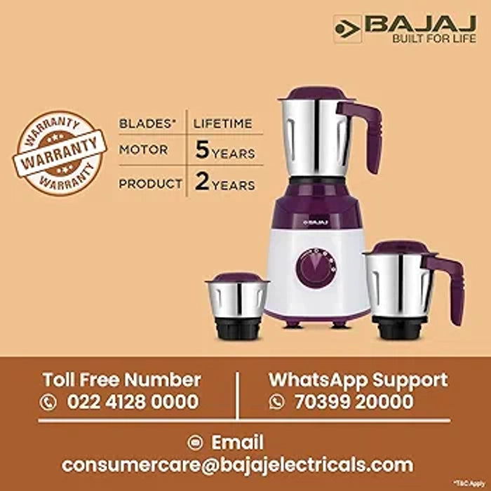 Bajaj Military Series Duetto 500W Lilac
