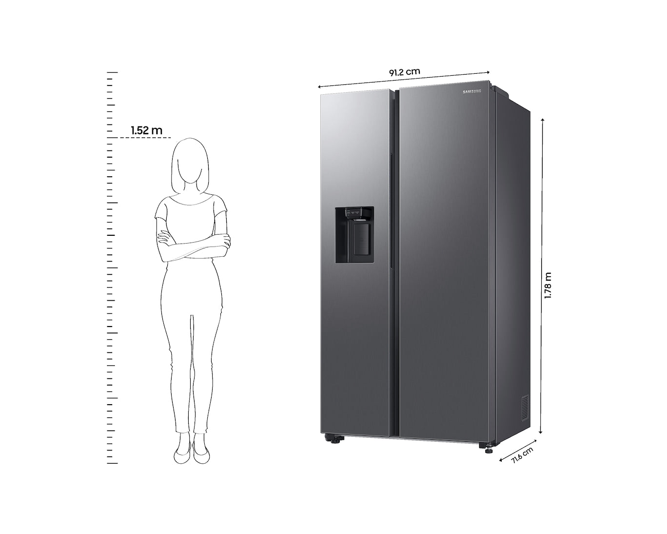 Samsung 633L 3 Star Side by Side Refrigerator