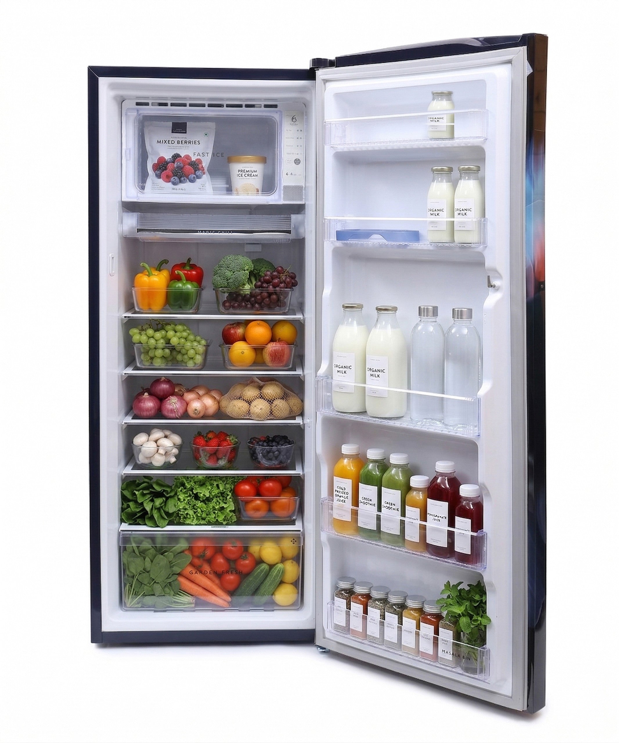 Whirlpool 274L 2 Star Single Door Refrigerator with Sapphire Velvet floral design