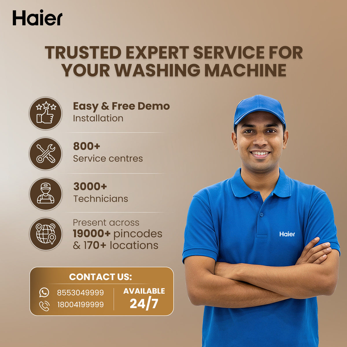 Haier HTW110-178FLN 11 Kg Washing Machine