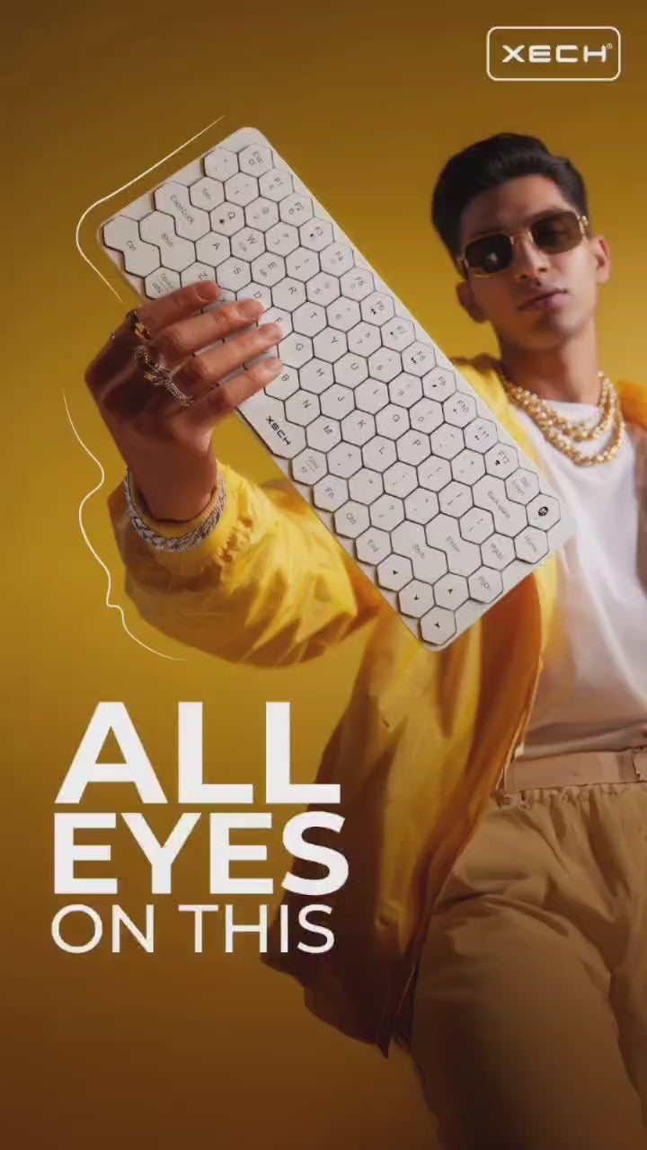 XECH Hive Wireless Keyboard – Honeycomb Design & Compact