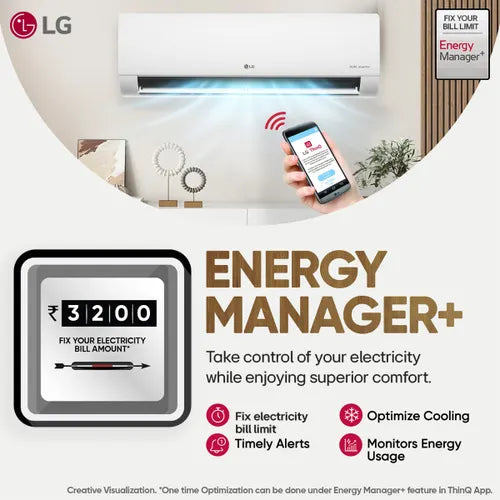 LG 2 Ton 3 Star DUAL Inverter Split AC (Copper- AI Convertible 6-in-1- Diet Mode+- Faster Cooling & Energy Saving- 4 Way Swing- HD Filter with Anti-Virus Protection- US-Q24ENXE- White)