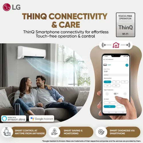 LG 2 Ton 3 Star DUAL Inverter Split AC (Copper- AI Convertible 6-in-1- Diet Mode+- Faster Cooling & Energy Saving- 4 Way Swing- HD Filter with Anti-Virus Protection- US-Q24ENXE- White)