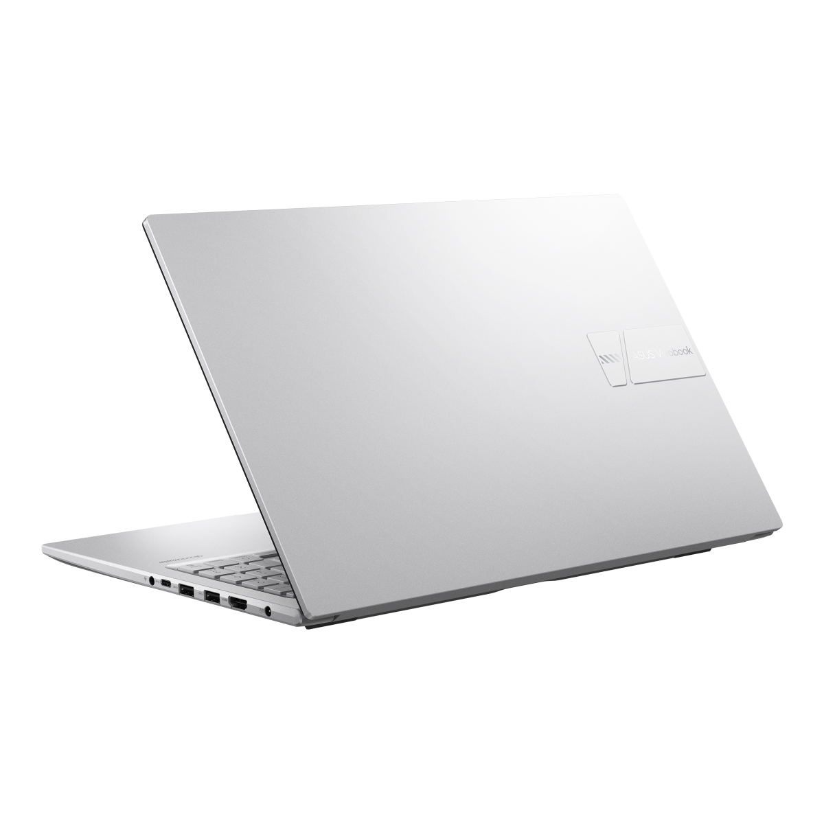 Alt Tag: ASUS Laptop Vivobook 15 X1504VAP-BQ224WS silver laptop rear view, Intel Core 5 120U, 16GB RAM
