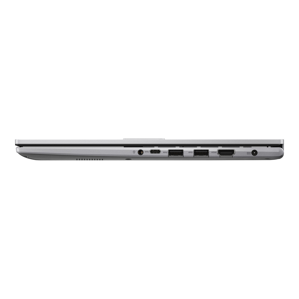 Alt Tag: ASUS Laptop Vivobook 15 X1504VAP-BQ224WS side profile showing ports, Intel Core 5 120U, 16GB DDR4