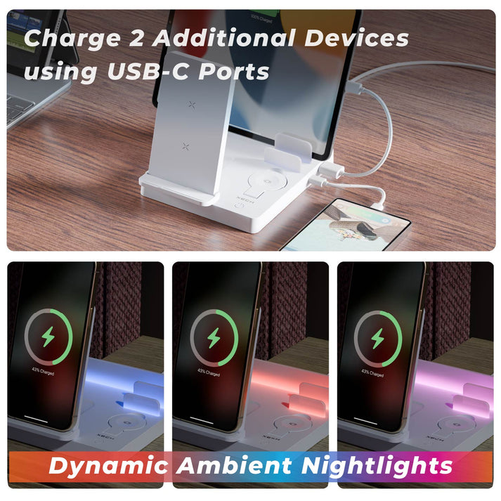 #Color_White_Wireless charging station for phone, earbuds, and smartwatch