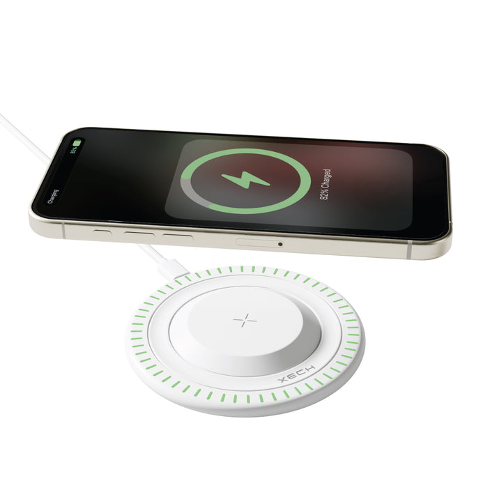 #Color_White_15W Fast Wireless Charging Pad XECH Powerbase with LED Light