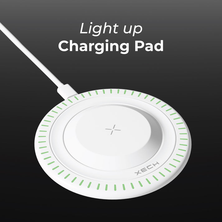 #Color_White_15W Fast Wireless Charging Pad XECH Powerbase with LED Light
