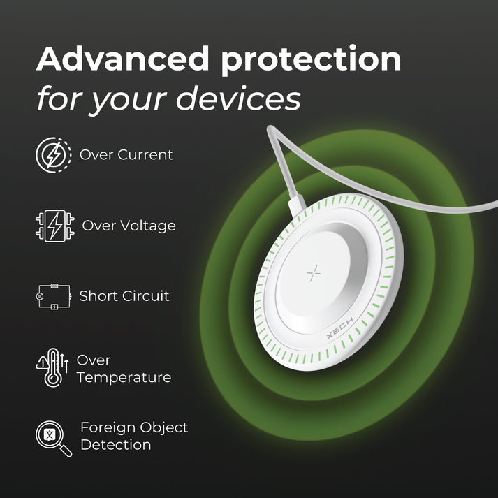 #Color_White_15W Fast Wireless Charging Pad XECH Powerbase with LED Light